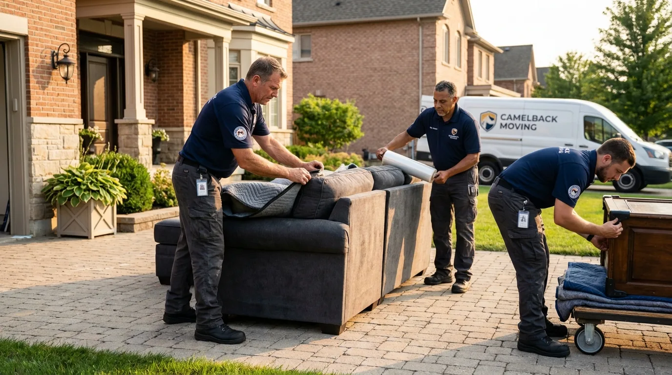 Large estate moving crew wrapping furniture in Sebastian, FL